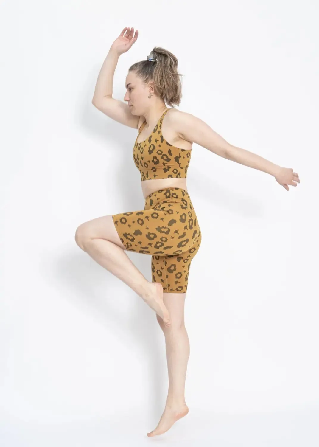 Bike Shorts in Yellow Leopard
