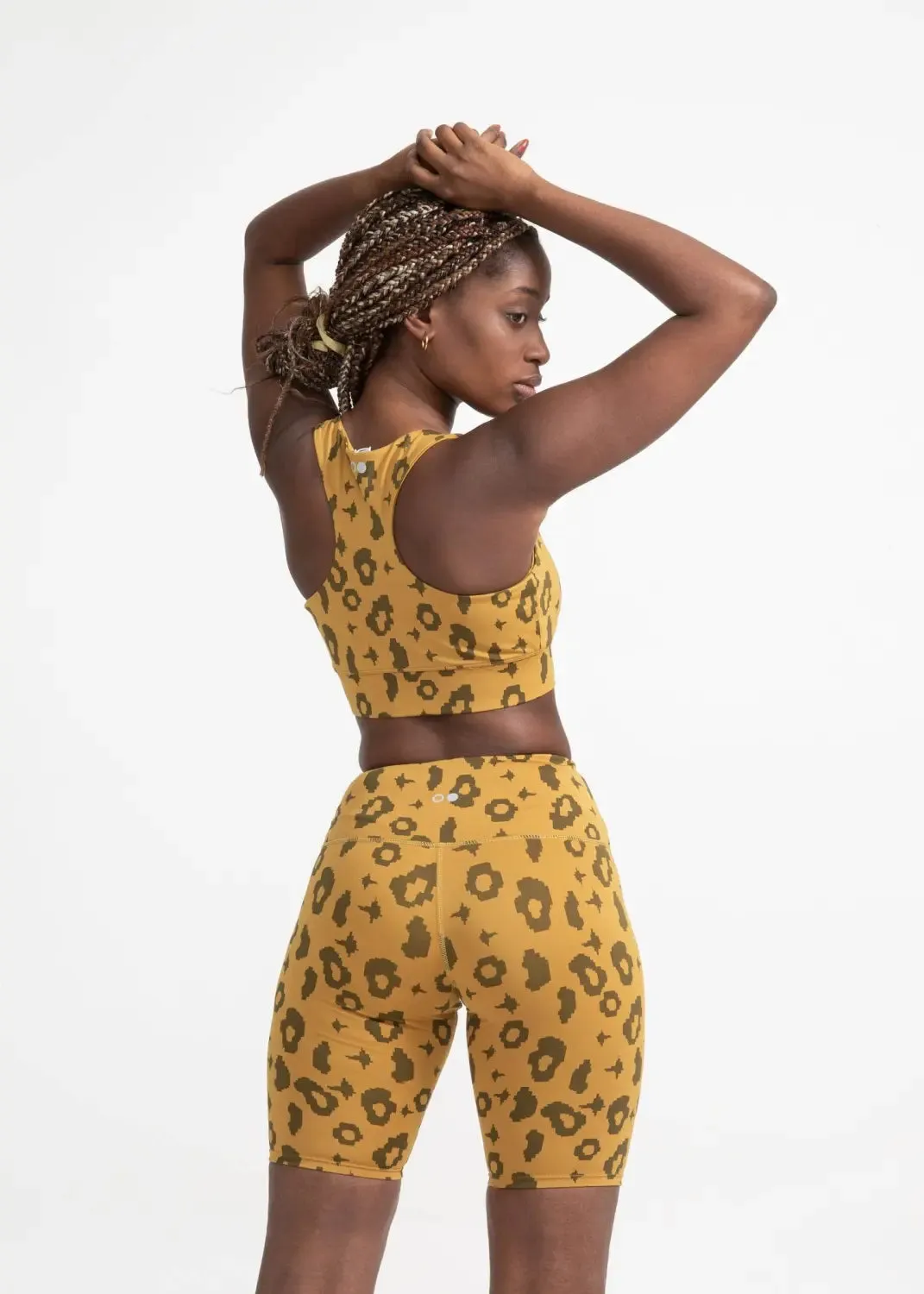 Bike Shorts in Yellow Leopard
