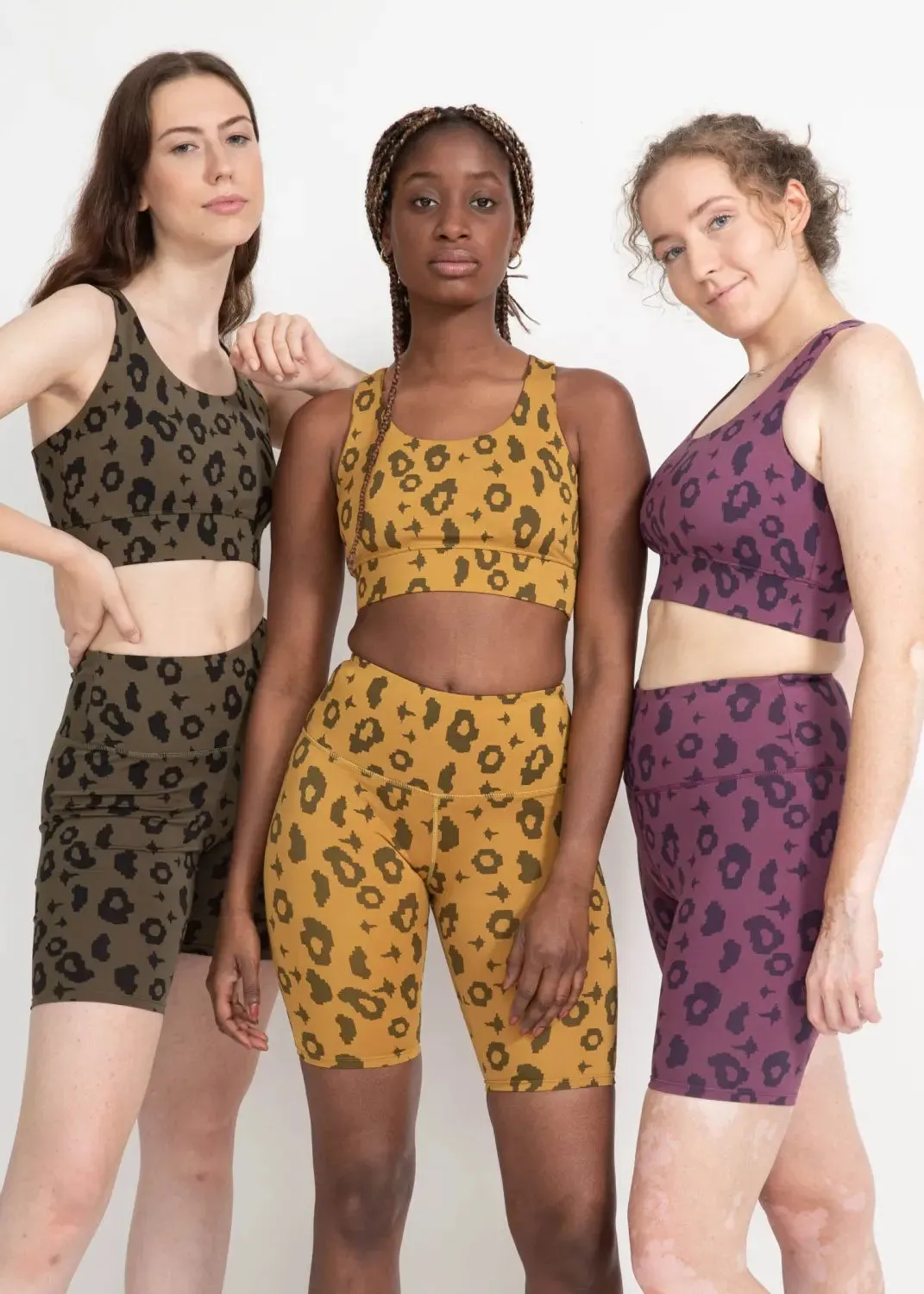 Bike Shorts in Yellow Leopard