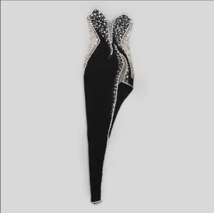 Black Bustier With Diamonds Tight Dress