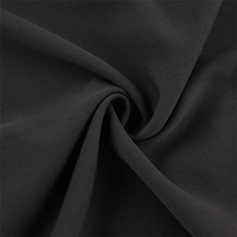 Black Cotton Split High Waist Half Length Skirt