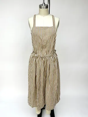 Black Crane Linen Striped Dress