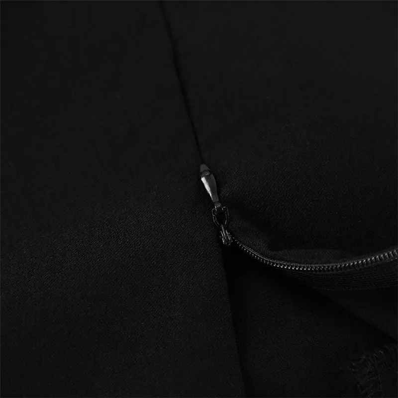 Black High Waist Fish Tail Floor Length Split Skirt