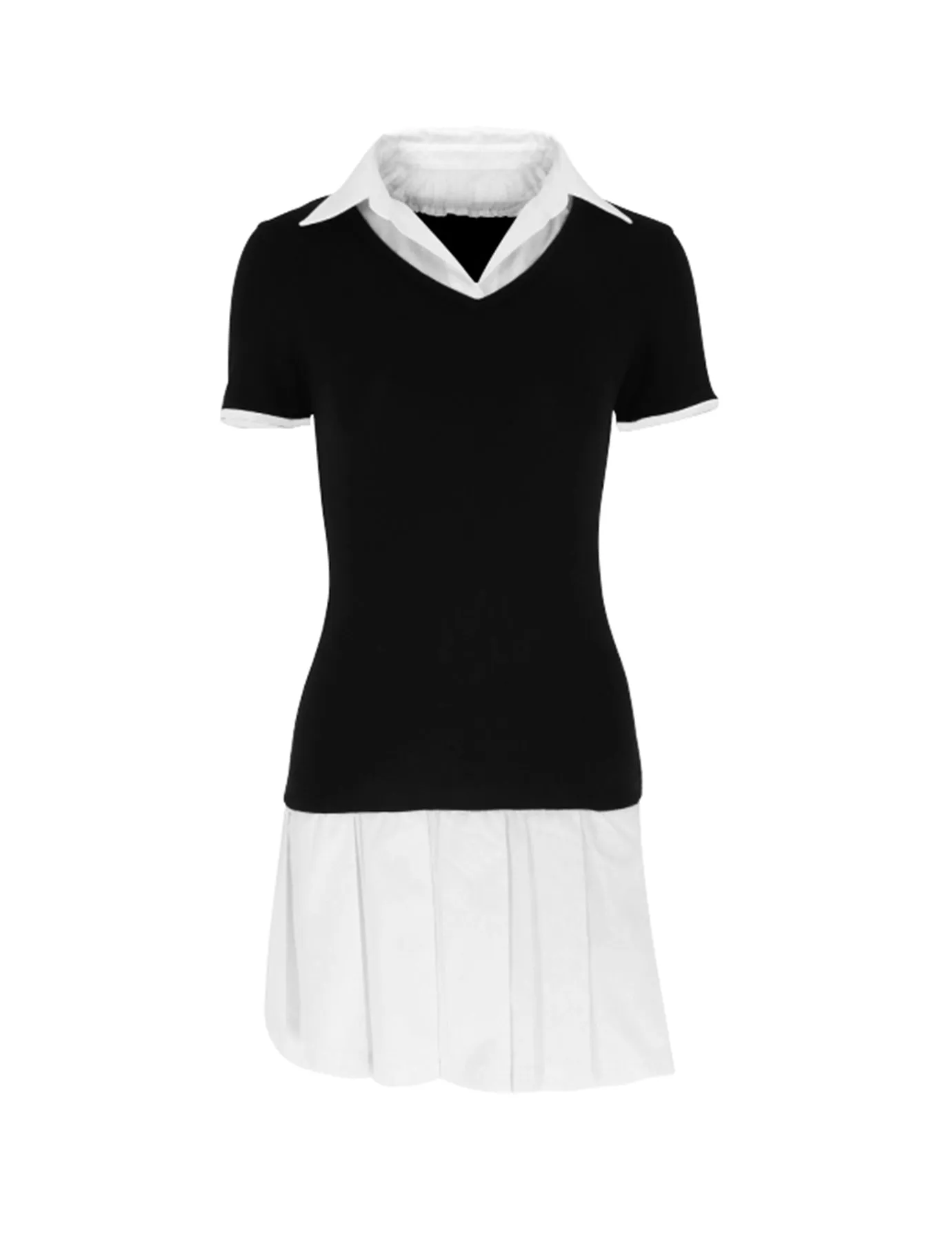 Black Polo Skater Dress