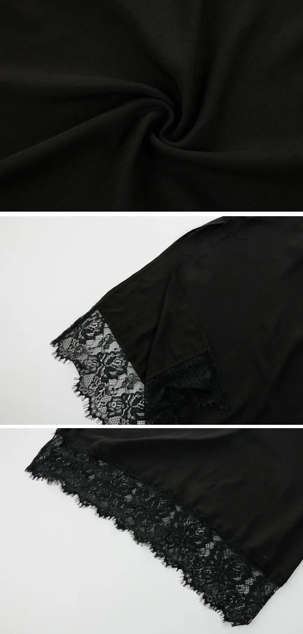 Black Sexy Lace Loose Vacation Summer Maxi Dresses