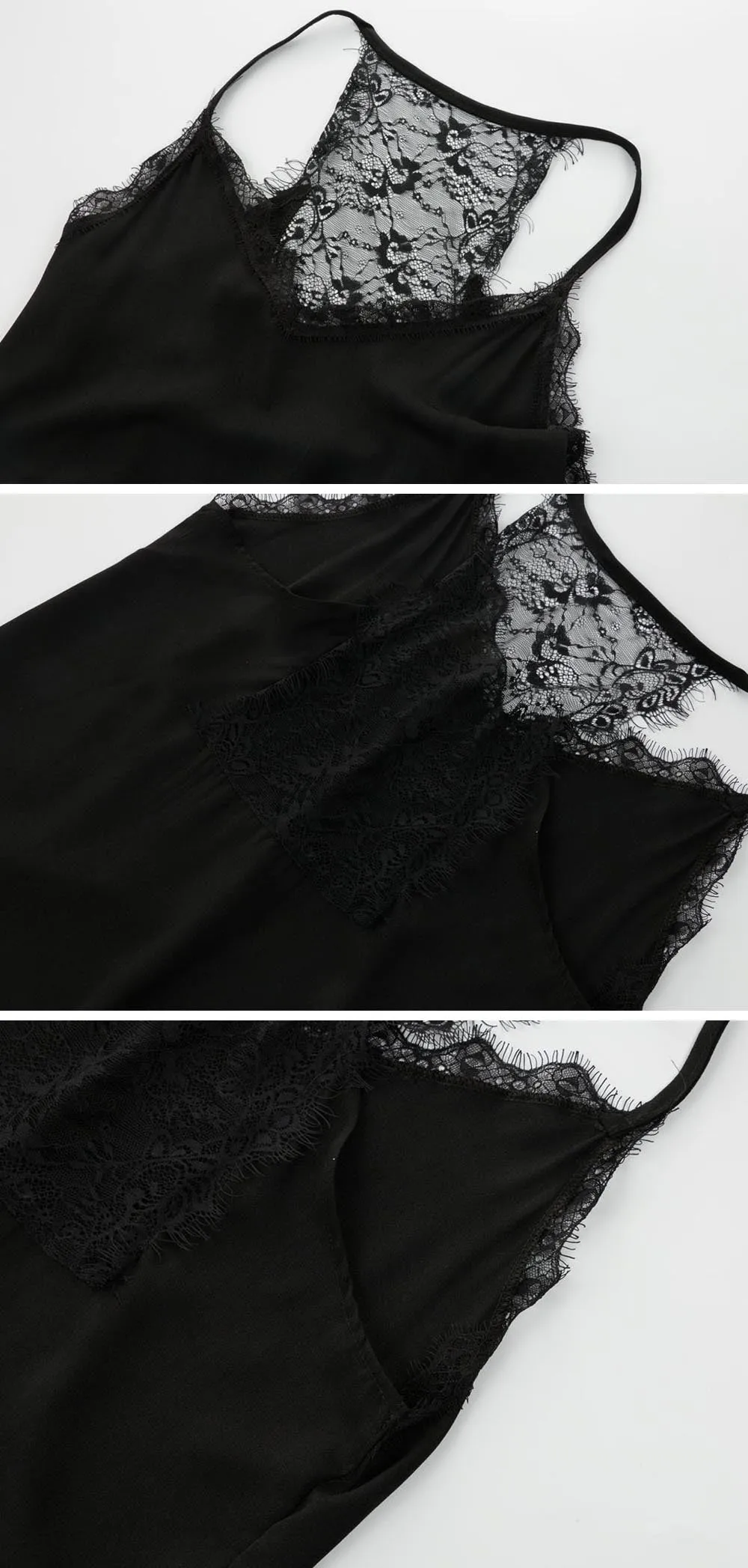 Black Sexy Lace Loose Vacation Summer Maxi Dresses