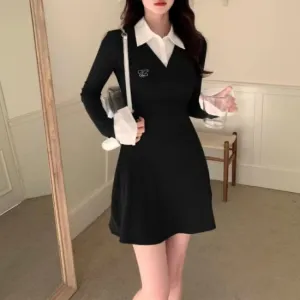 Black Skater Shirt Dress