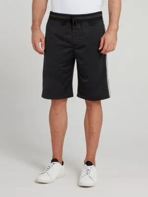 Black Striped Waistband Shorts