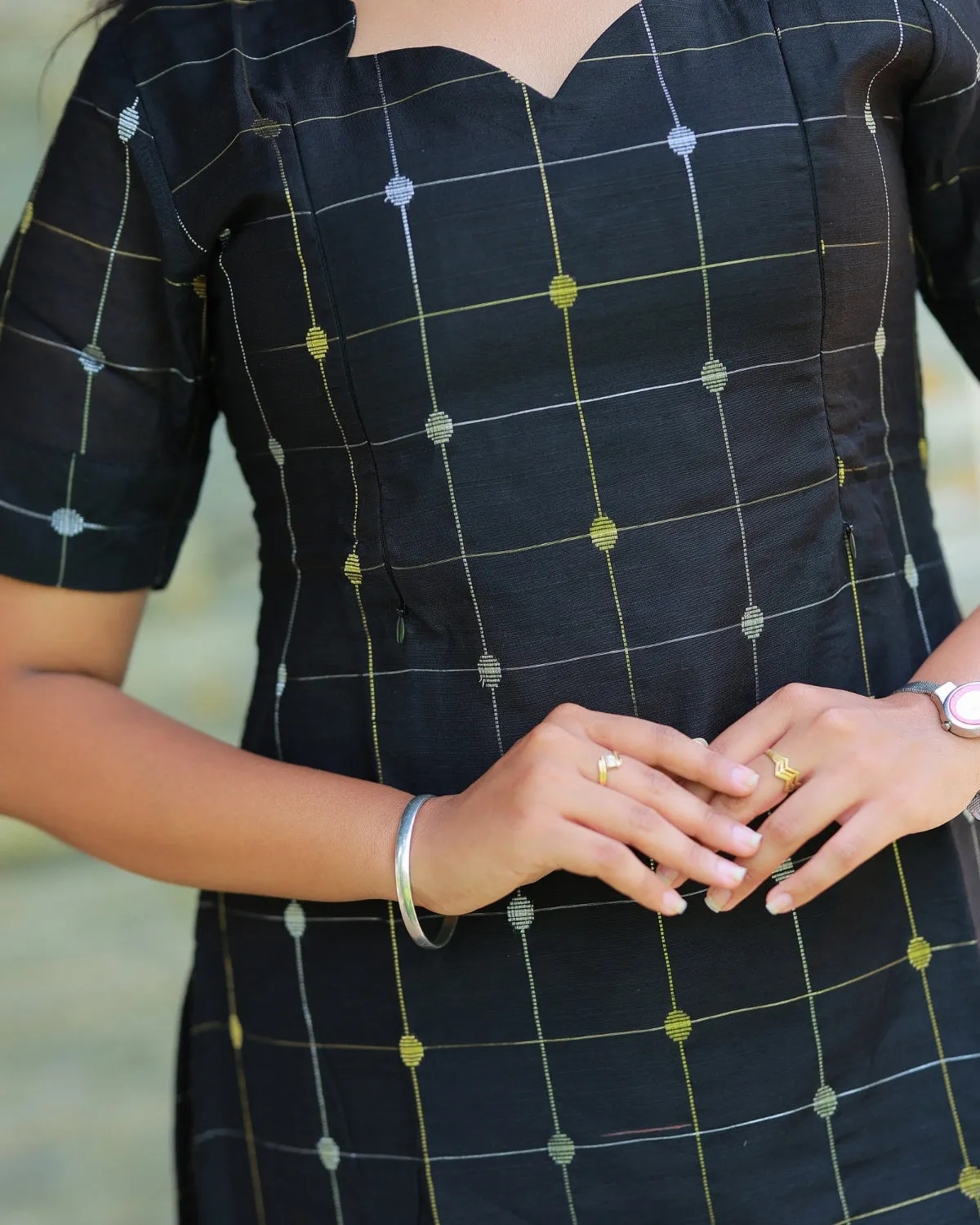 Black_Bindhi | Maternity Kurti with Lining [TOP ONLY]