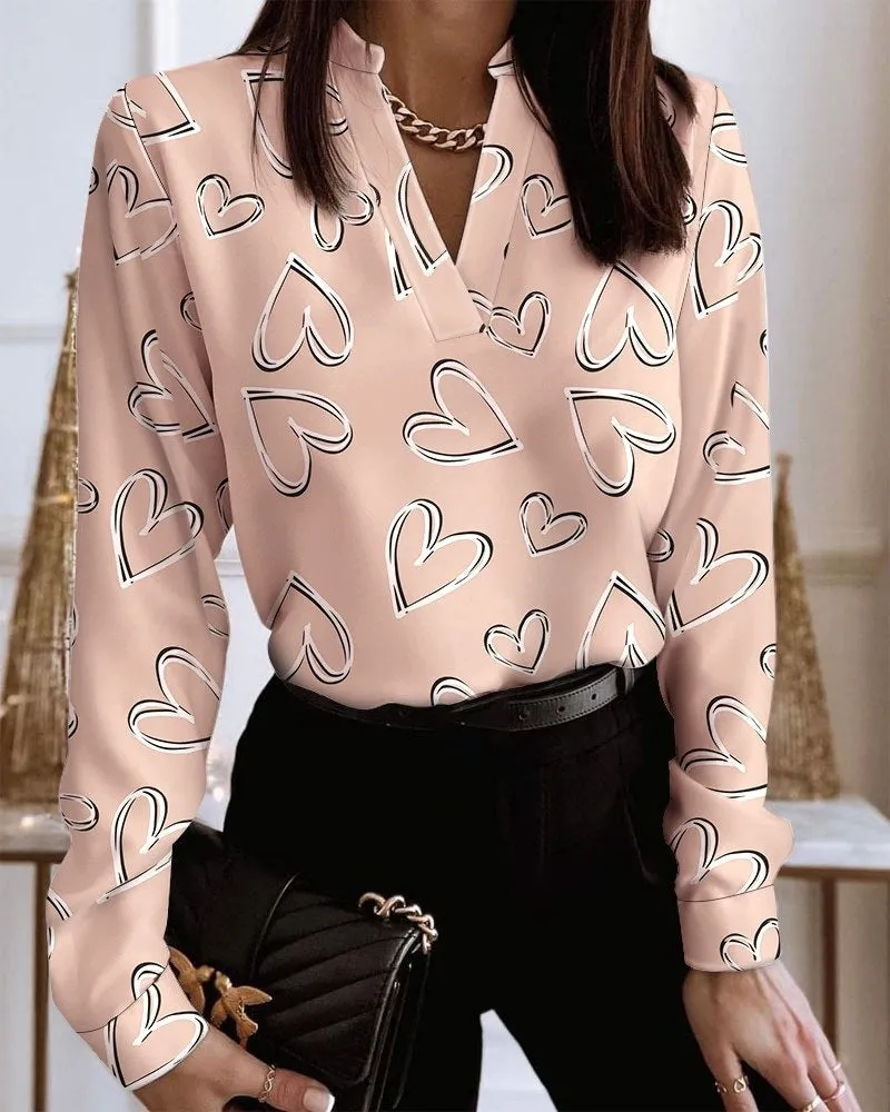 Blouse - V-neck & Loose-fitting Design