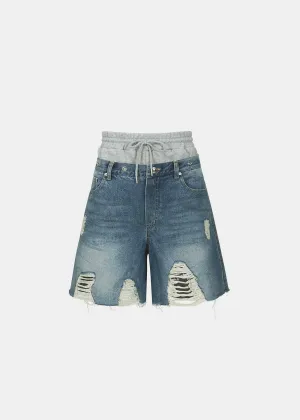 Blue and Grey Hybrid Shorts