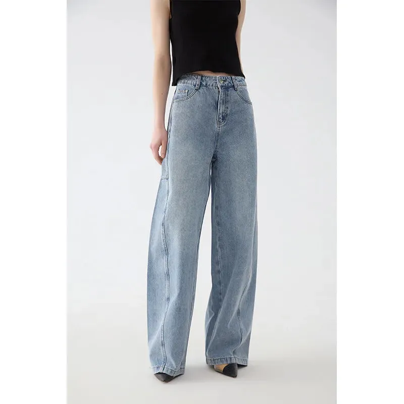 Blue Full Length A-version Denim Pant
