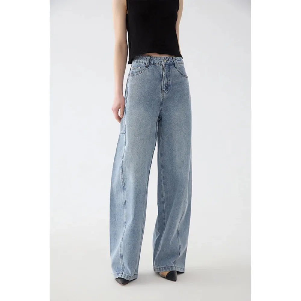 Blue Full Length A-version Denim Pant