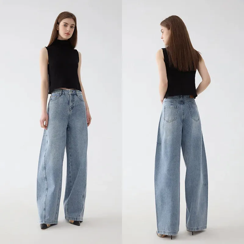Blue Full Length A-version Denim Pant