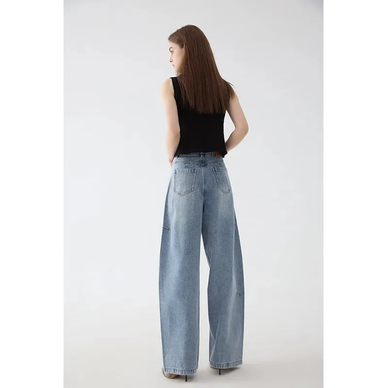 Blue Full Length A-version Denim Pant