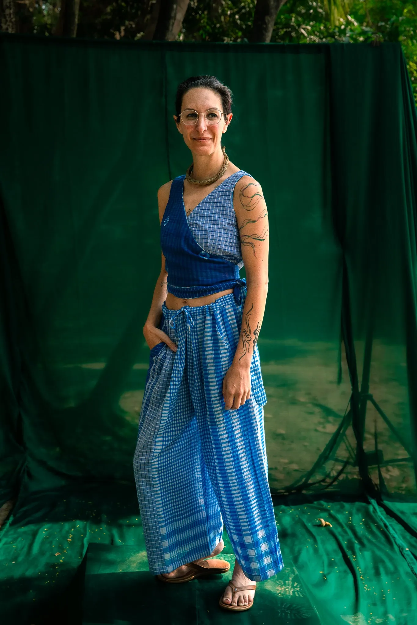 Blue Reversible Bustier   Blue Dandy Pants