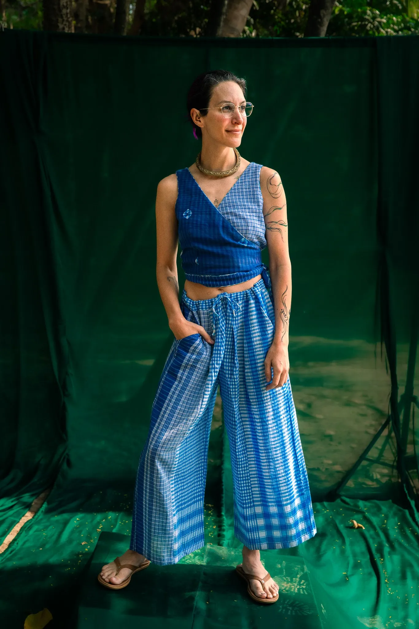 Blue Reversible Bustier   Blue Dandy Pants