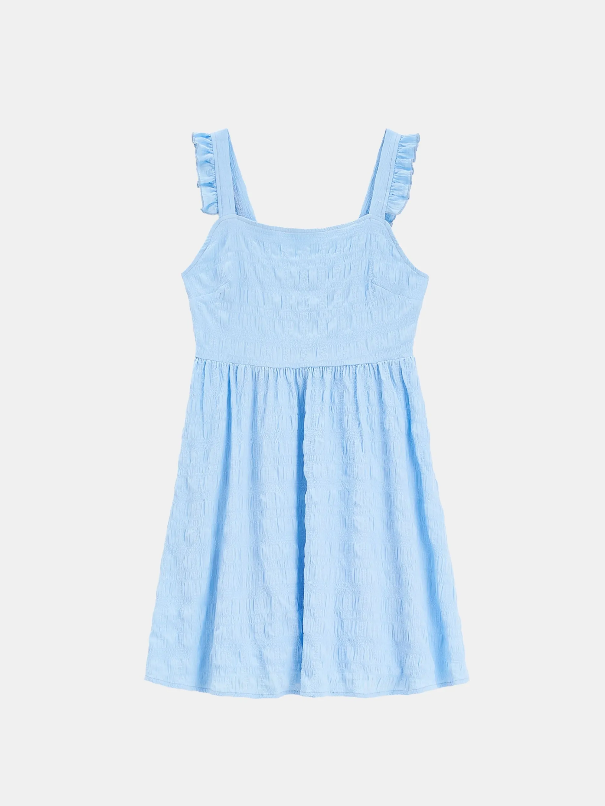 Blue Ruffle Strap Aline Dress