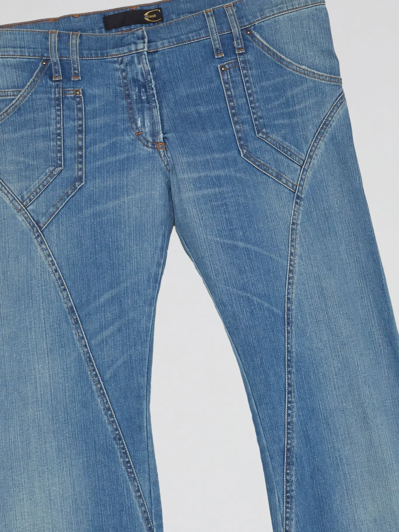 Blue Wide Leg Denim Jeans