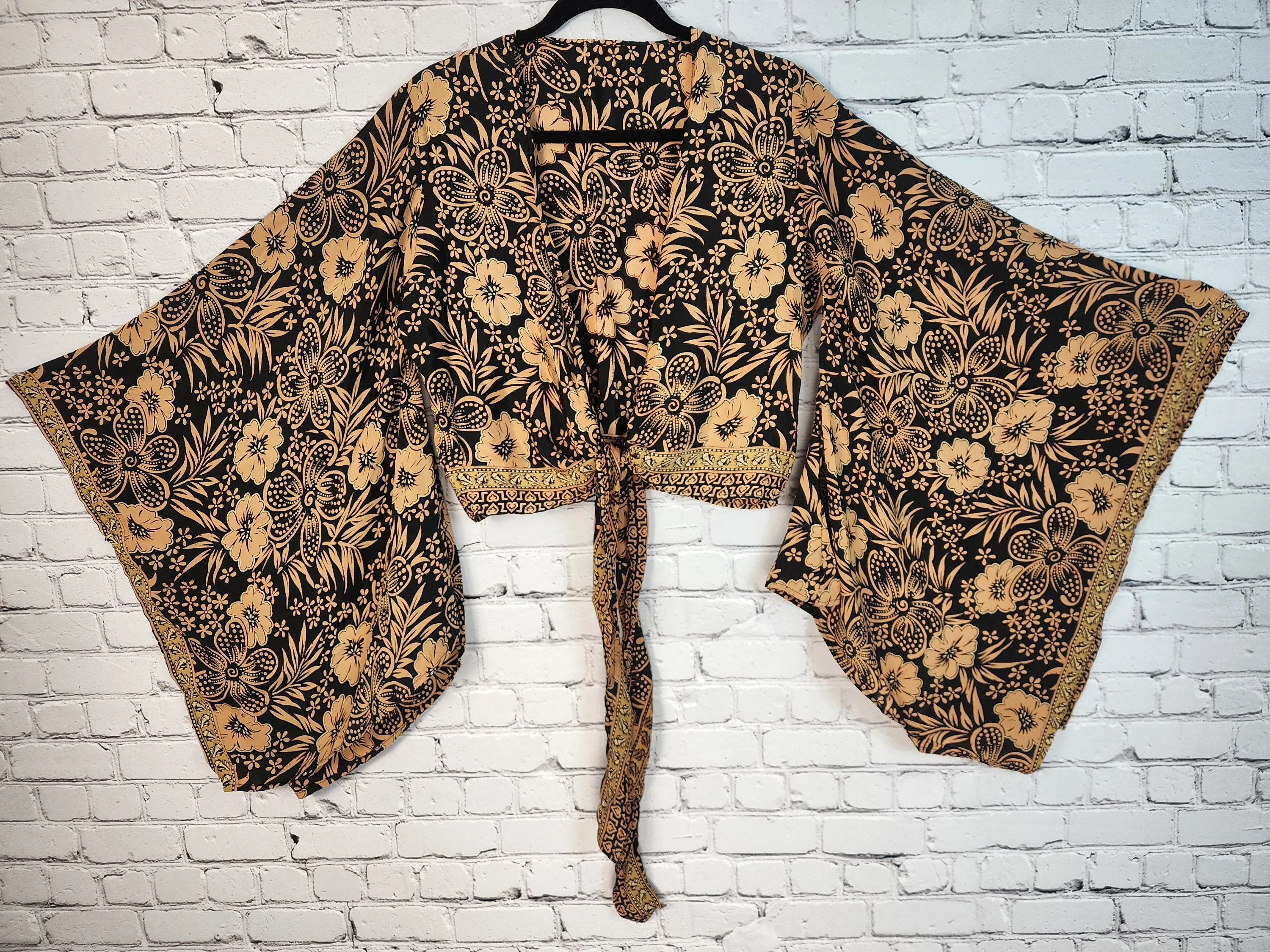Boho Wrap Crop Top/Bell Sleeve Crop Top/Tie front bell sleeve top/festival crop top/front tie front or back crop/Beach top/ Party Top