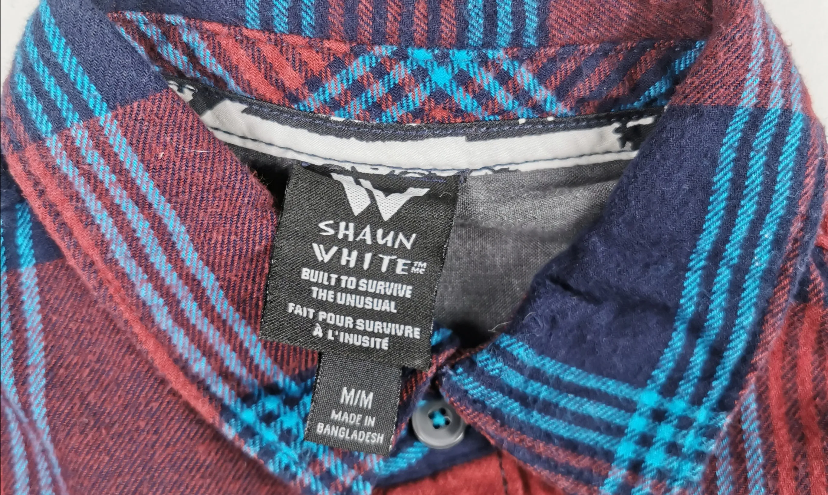 BOY SIZE MEDIUM (8/10 YEARS) - SHAUN WHITE, Long-Sleeve, Soft Flannel, Dress Shirt EUC B33