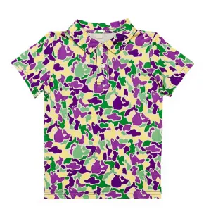 Boys Mardi Gras Camo Polo