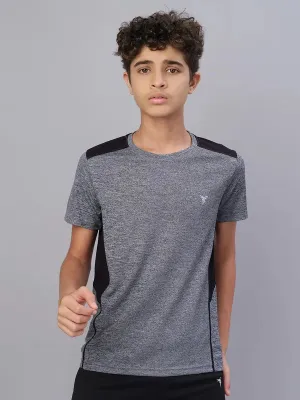 Boys Melange Slim Fit Crew Neck T-shirt with DOUBLE COOL