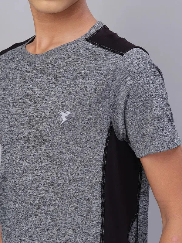Boys Melange Slim Fit Crew Neck T-shirt with DOUBLE COOL