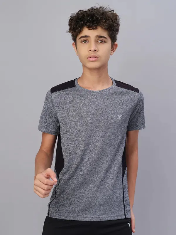 Boys Melange Slim Fit Crew Neck T-shirt with DOUBLE COOL