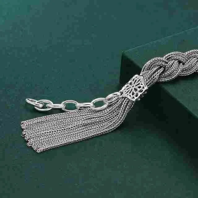 Braided Ponytail Bracelet with Tassel