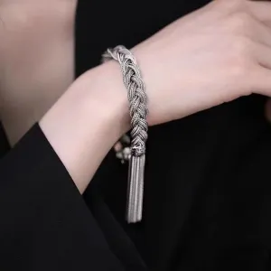Braided Ponytail Bracelet with Tassel