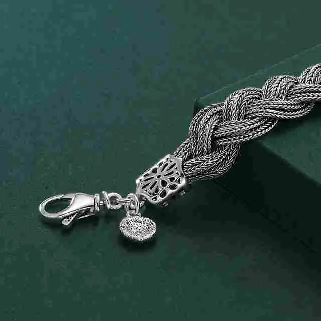 Braided Ponytail Bracelet with Tassel