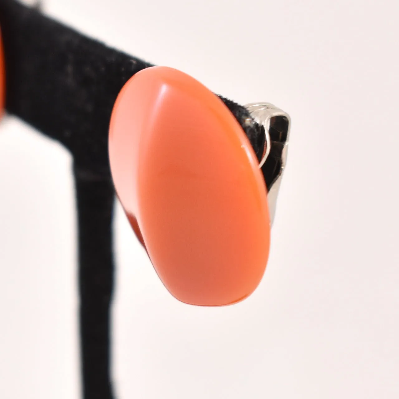 Brick Red Round Plastic Earrings