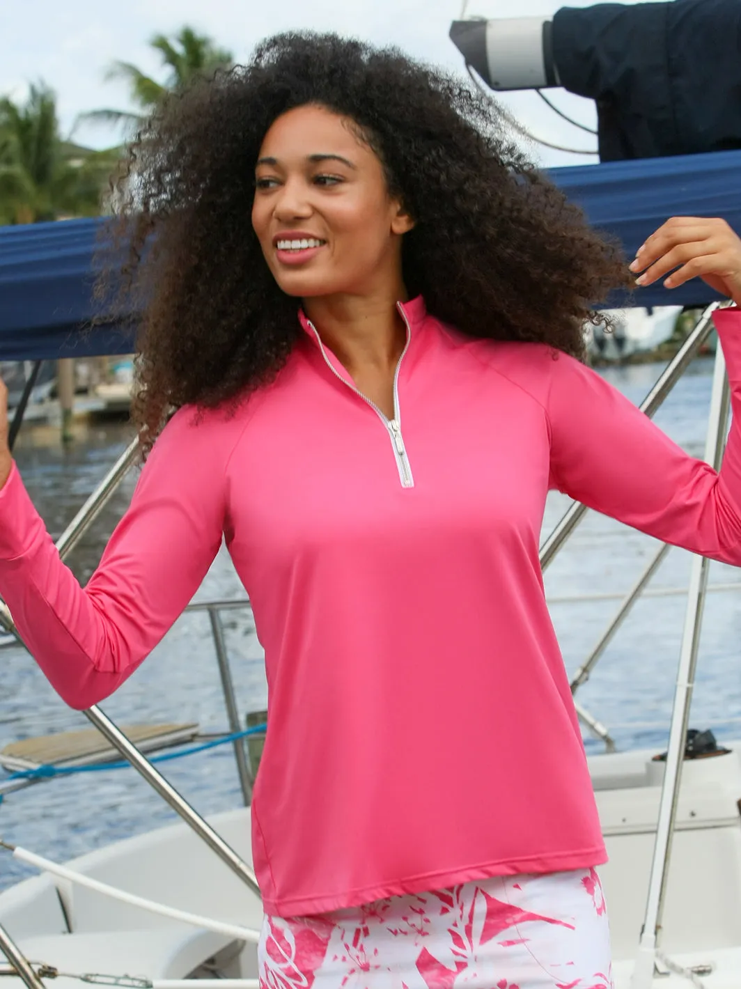 Briley Half Zip Pullover Hot Pink