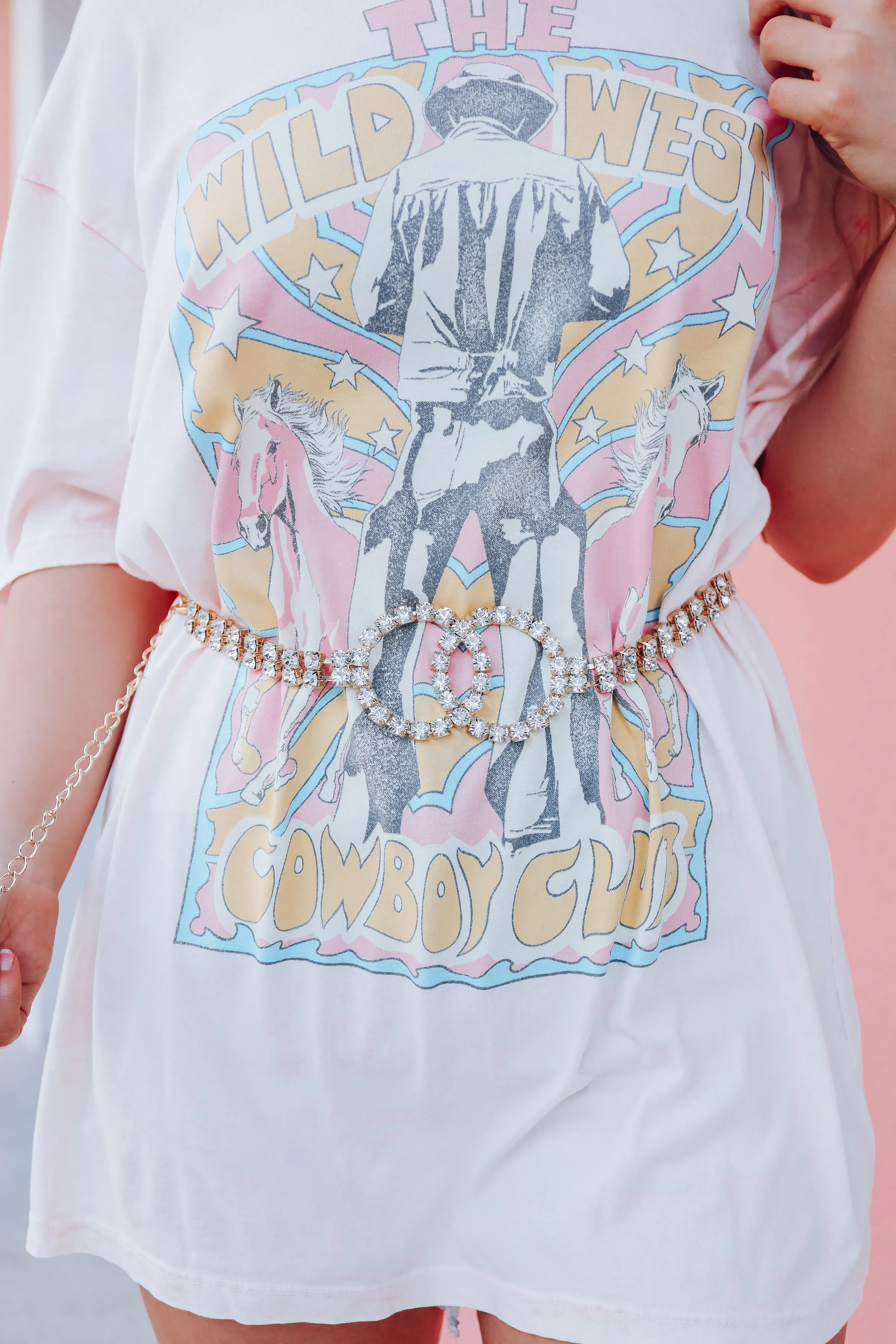Brilliant Style Circle Rhinestone Belt - Gold