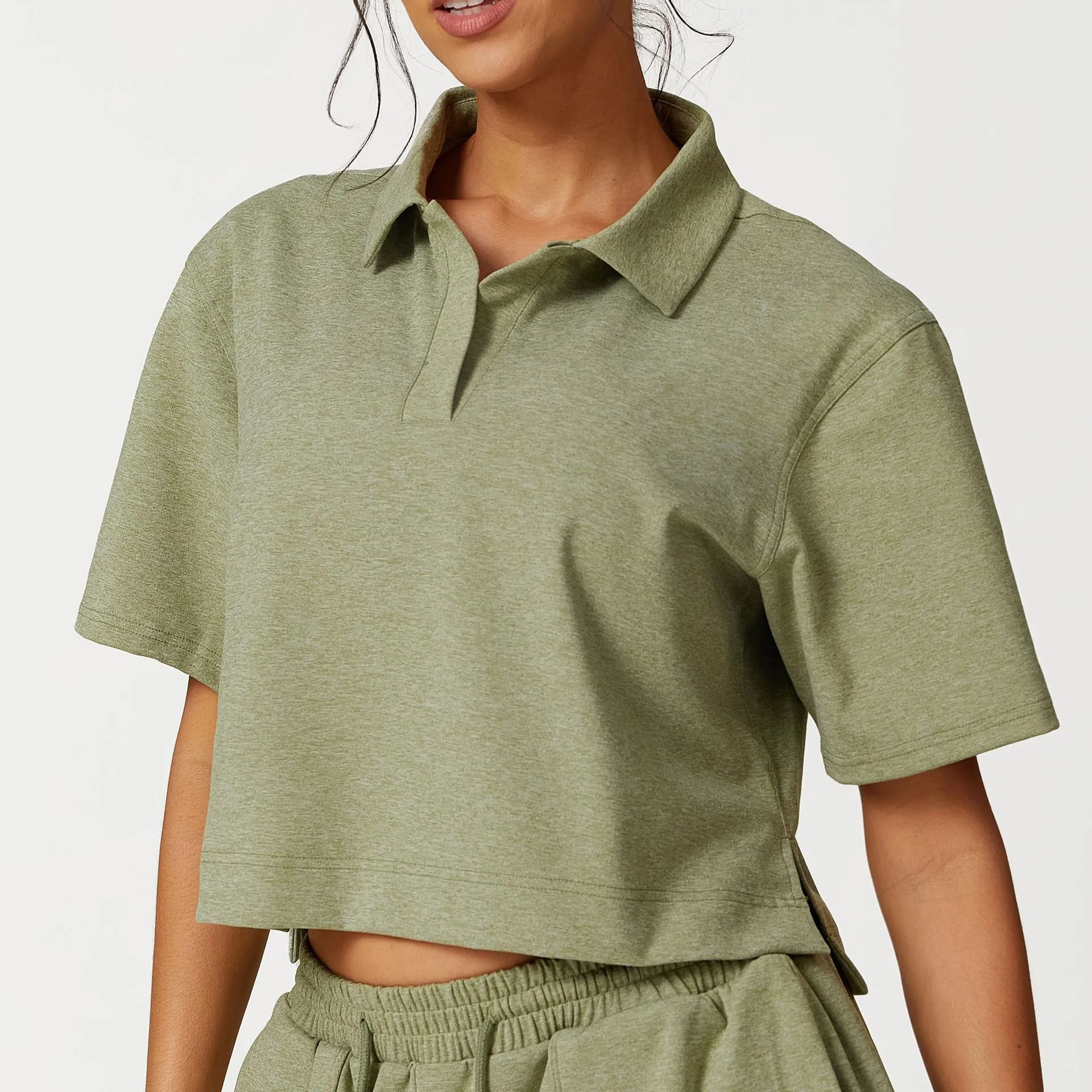 Bristle Fabric Loose Casual Short Sleeve Four Piece Set