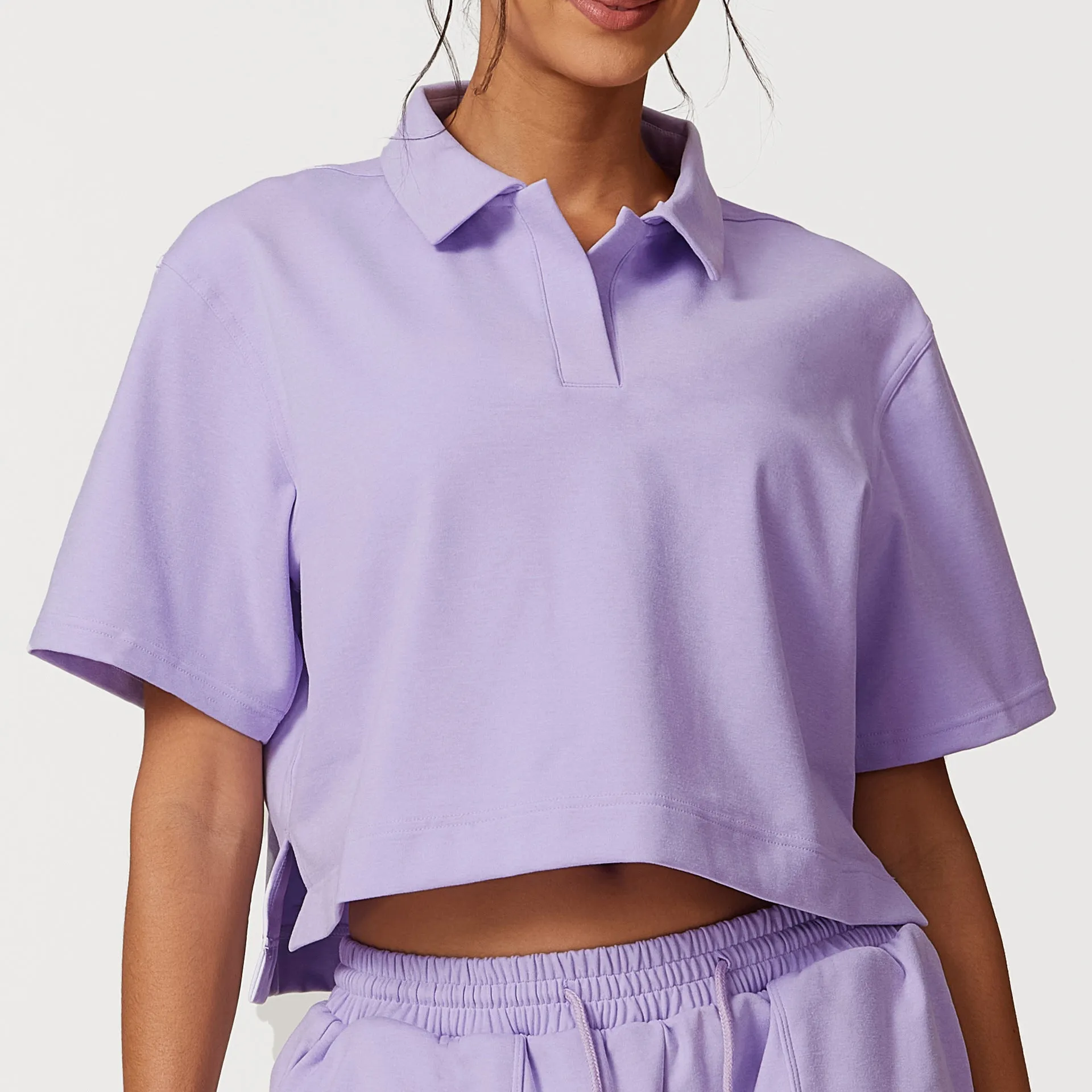 Bristle Fabric Loose Casual Short Sleeve Four Piece Set