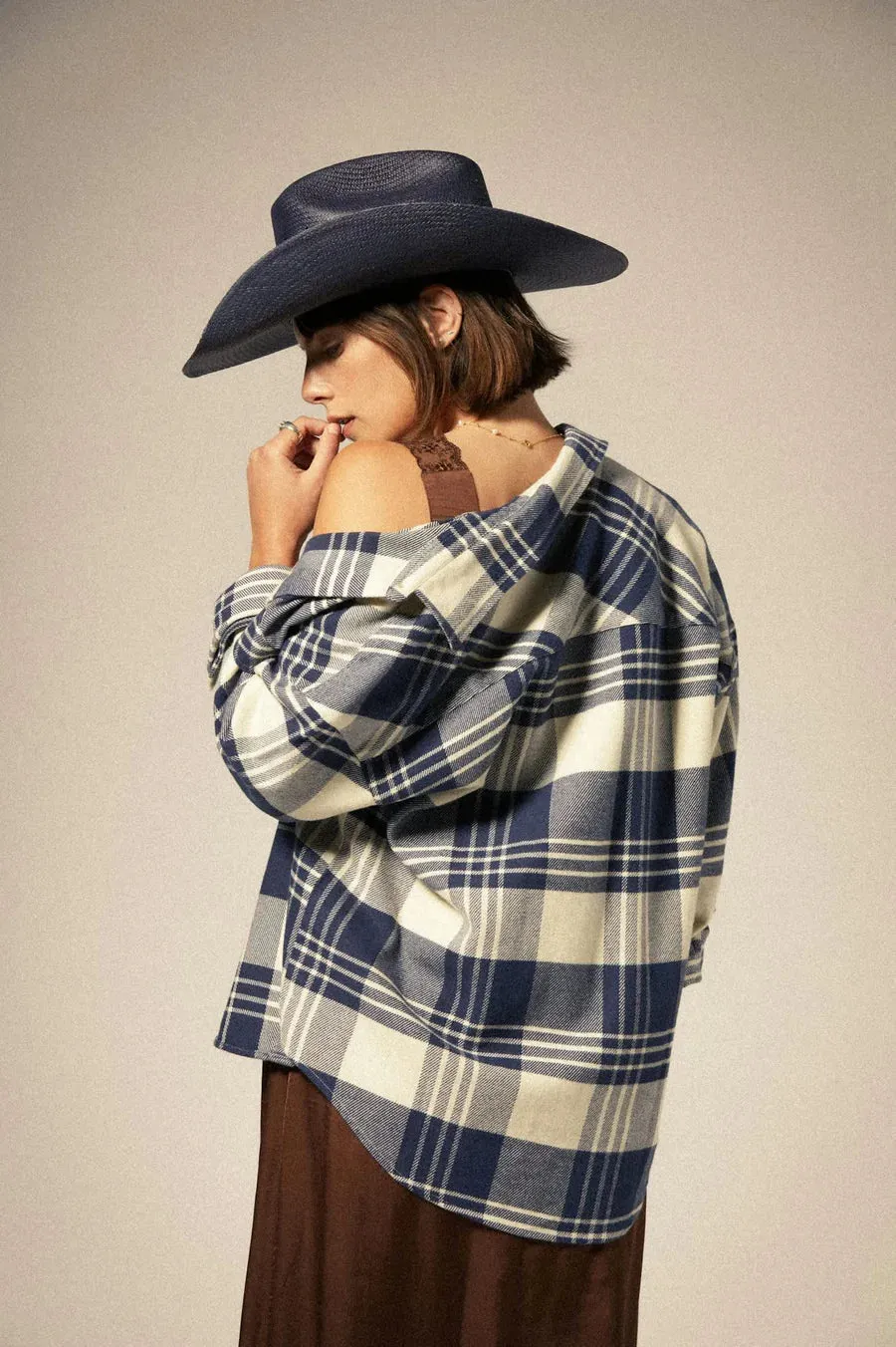 Brixton Bowery W Classic Flannel AZURE BLUE / WHITECAP PLAID