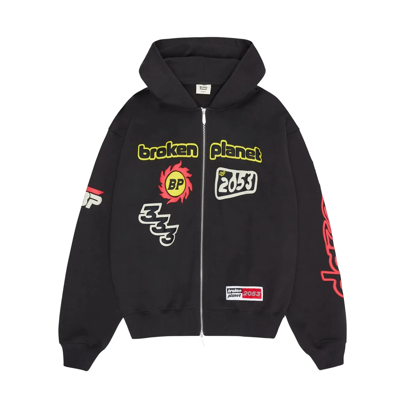 Broken Planet Performance Zip Up Hoodie 'Soot Black'