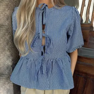Brunelle® | Vintage Striped Blouse With Bow