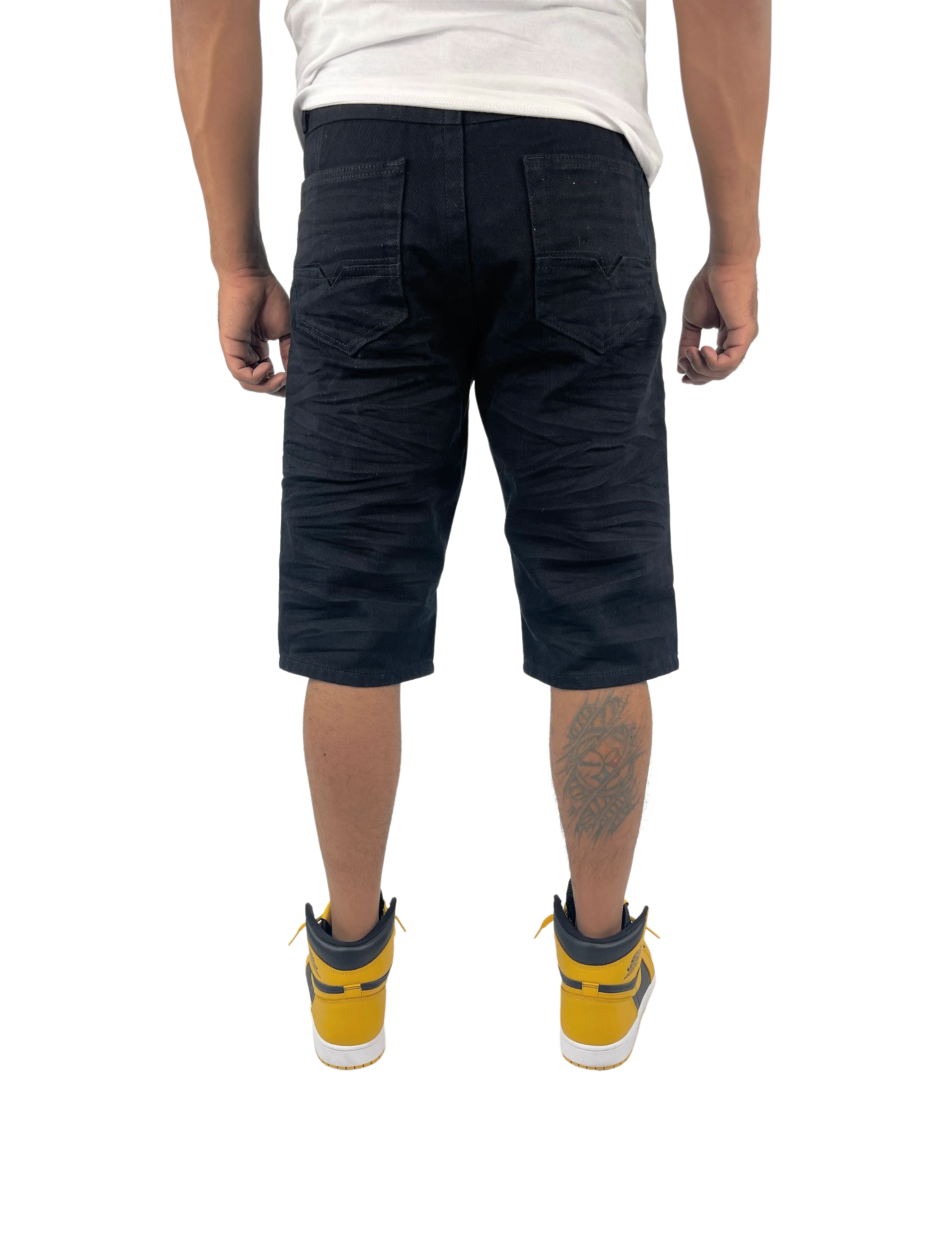 BT-BTS17154-Distressed Solid Twill Shorts 12PC