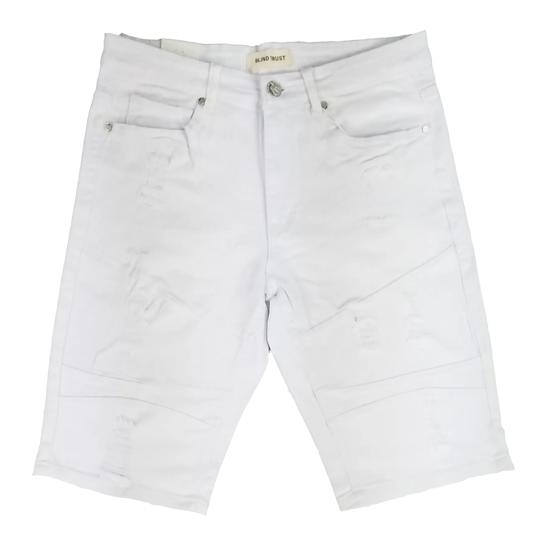 BTS21160: Distressed Solid Twill Shorts