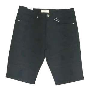 BTS21160: Distressed Solid Twill Shorts