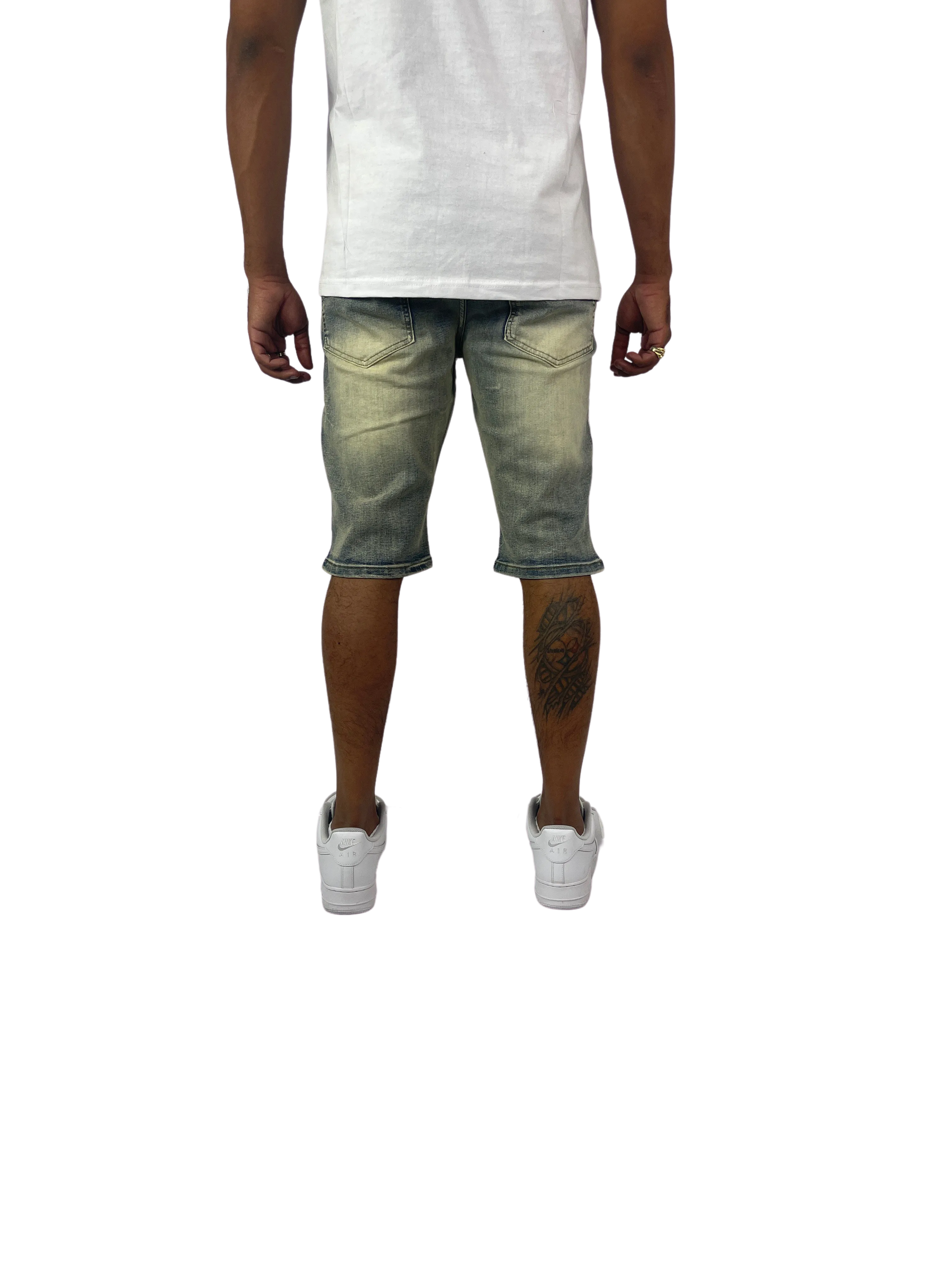 BTS222257: Distressed Moto Shorts