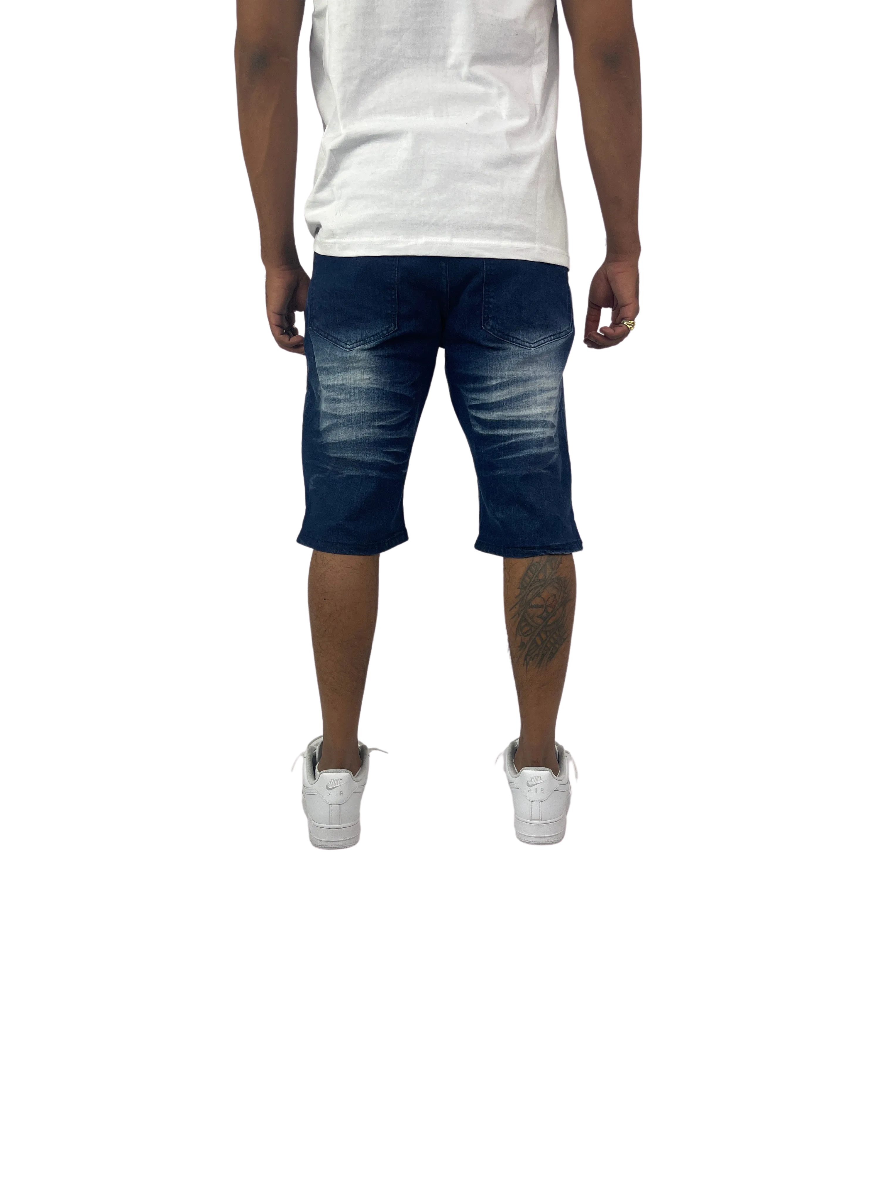 BTS222257: Distressed Moto Shorts