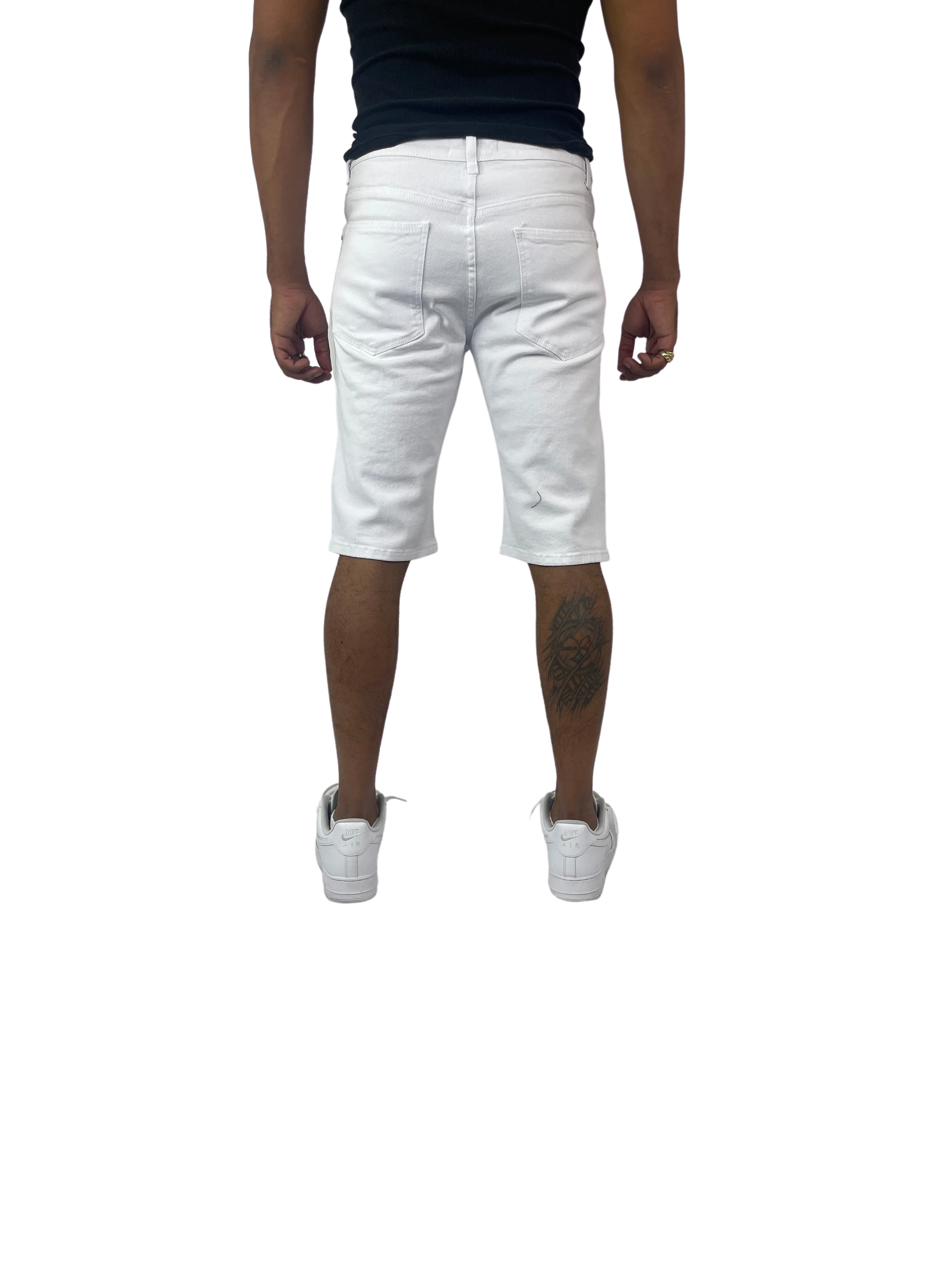 BTS222257: Distressed Moto Shorts