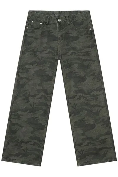 Camouflage Jeans with Pockets
