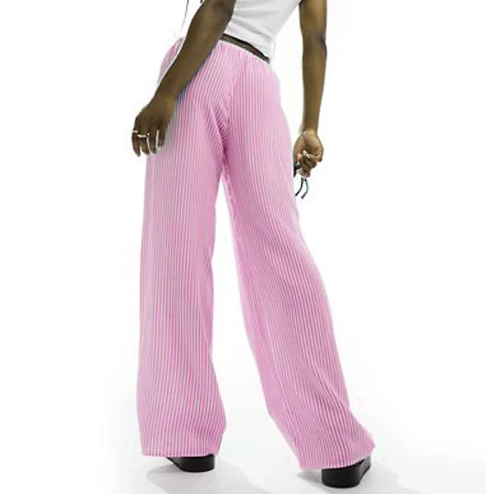 Casual Striped Straight Leg Pants