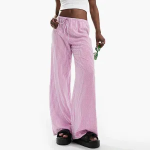 Casual Striped Straight Leg Pants