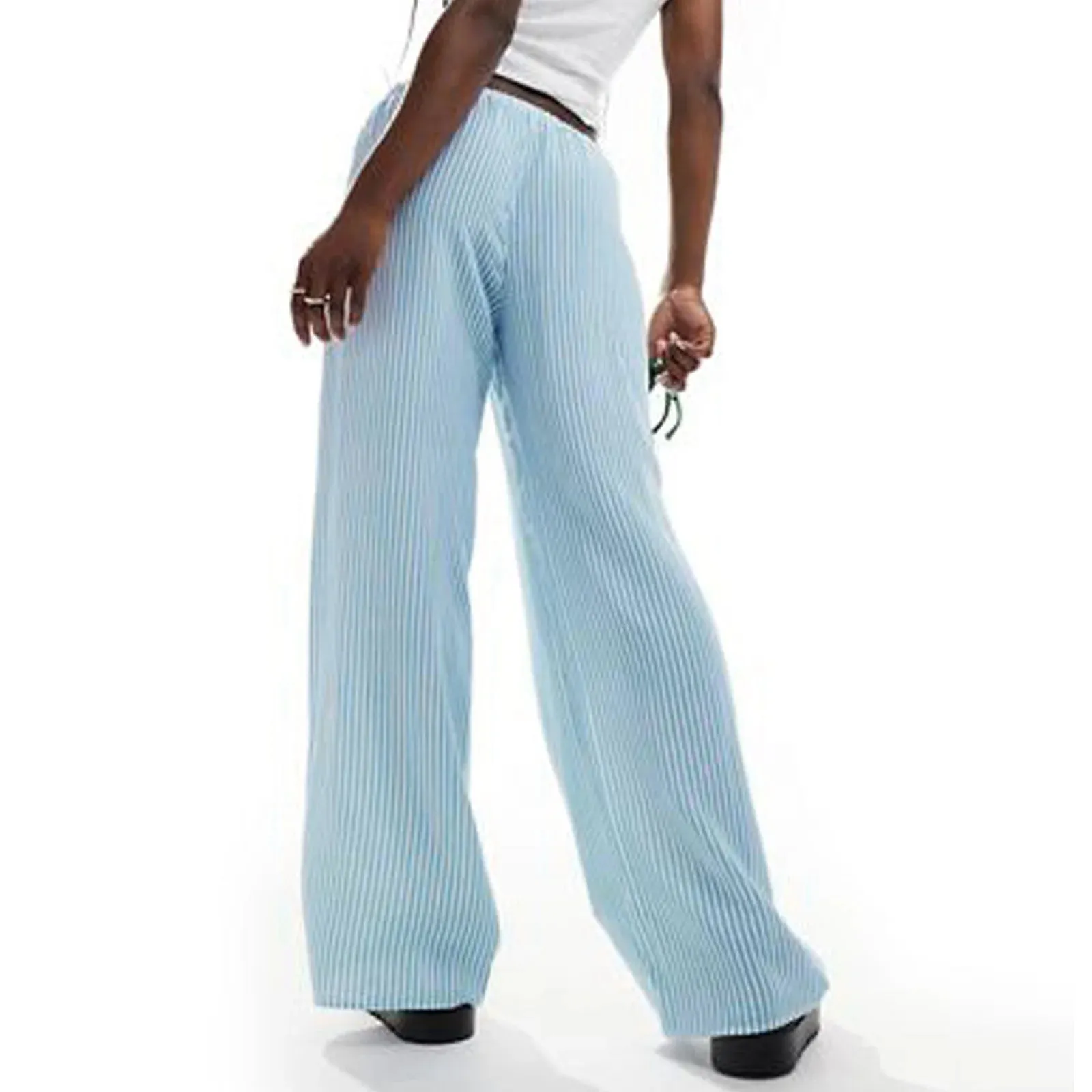 Casual Striped Straight Leg Pants
